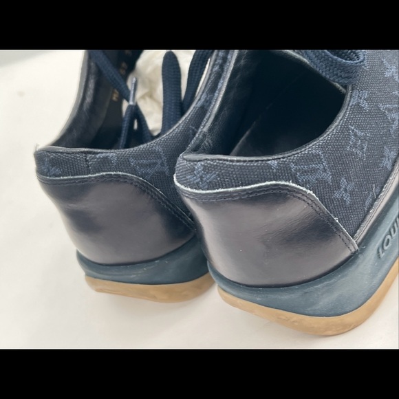 Louis Vuitton Women's Navy Monogram Mini Lin Canvas Sneakers EU Size 38 MA0052 - Picture 8 of 16
